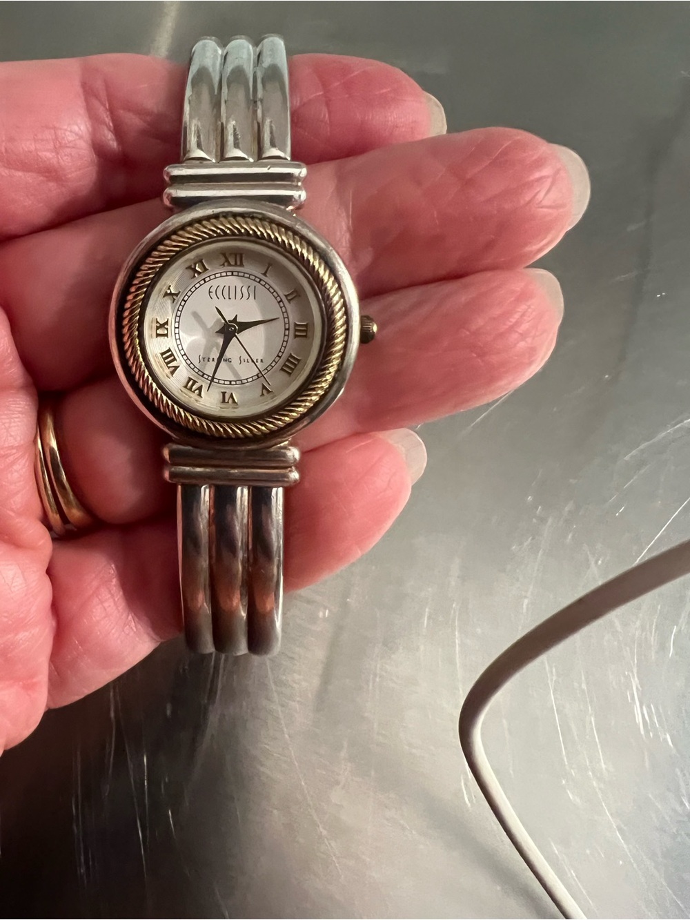 Ecclissi Two-Tone Bangle Watch - Sterling Silver & Gold